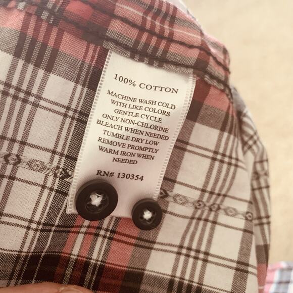 Threads & Heirs Shirt Macy’s Mens XXL Roll-Up Sleeve Button-Up Cotton Plaid NEW - Picture 8 of 8